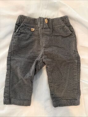 Baby Gray Corduroy Pants with Elastic Waist